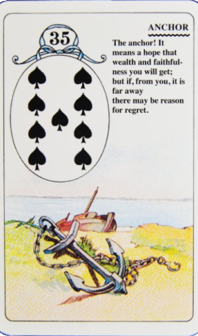 Anchor lenormand card from the Lenormand Card Deck