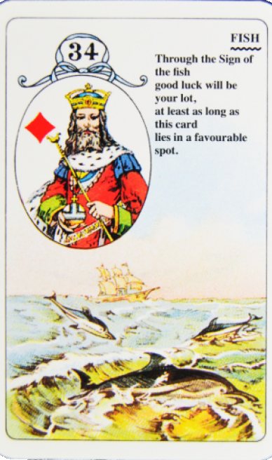 Fish lenormand card from the Lenormand Card Deck
