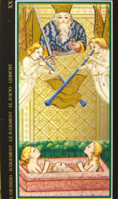 Judgement tarot card from the Visconti-Sforza Tarot Cards