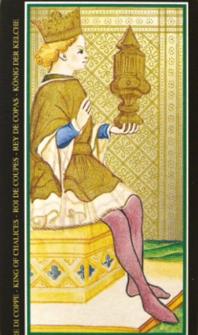 King of Cups tarot card from the Visconti-Sforza Tarot Cards