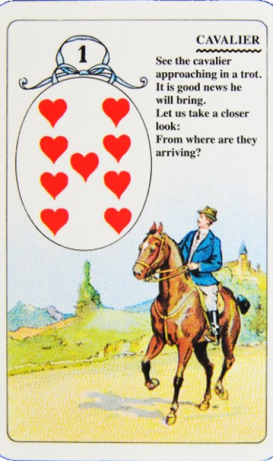 Rider lenormand card from the Lenormand Card Deck