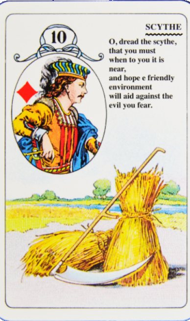 Scythe lenormand card from the Lenormand Card Deck