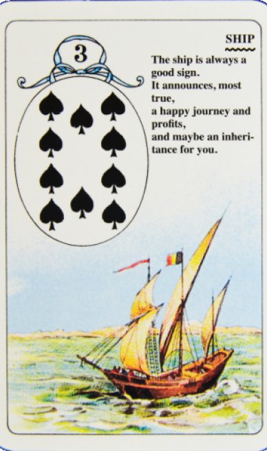 Ship lenormand card from the Lenormand Card Deck