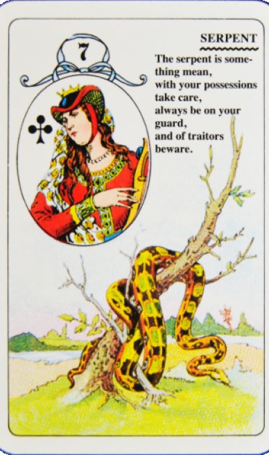 Serpent lenormand card from the Lenormand Card Deck
