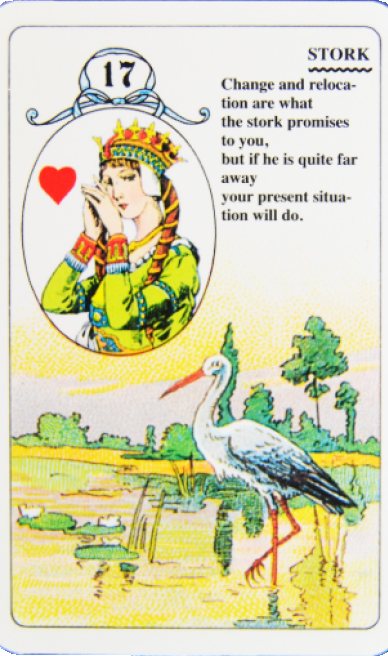 Stork lenormand card from the Lenormand Card Deck