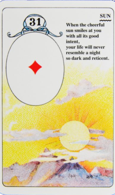 Sun lenormand card from the Lenormand Card Deck