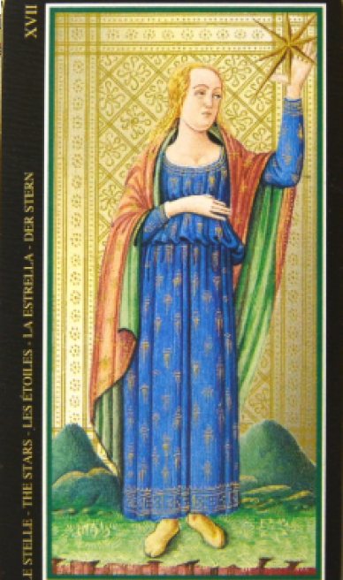 The Star tarot card from the Visconti-Sforza Tarot Cards