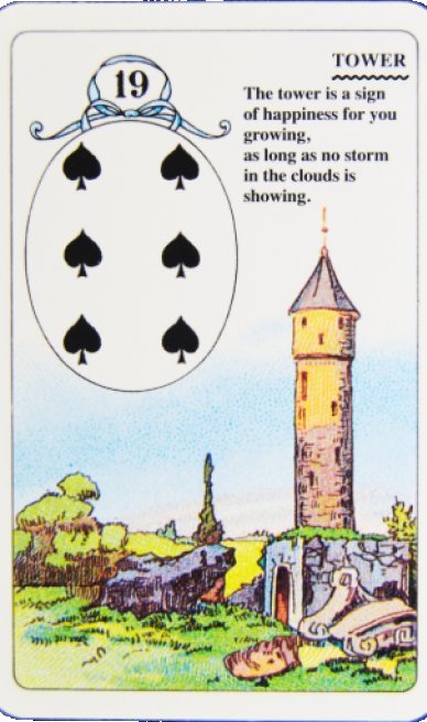 Tower lenormand card from the Lenormand Card Deck